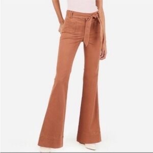 Express -- High Rise Stretch Bell Flare Chino Pants